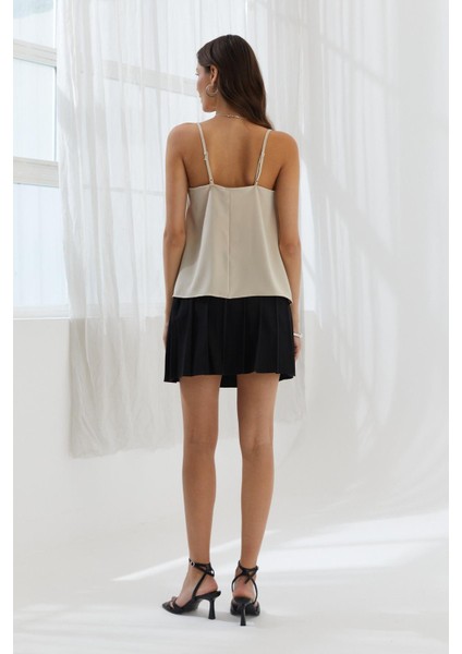 Askılı Degaje Yaka Saten Bluz Tas indirimleri