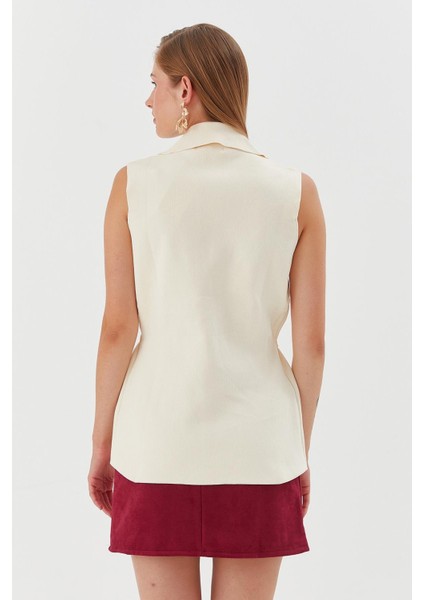 Beli Lastikli Yelek Bluz Krem indirimleri