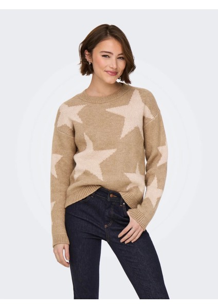 15354026 0 Yaka Kadin Triko - Sutlu Kahve