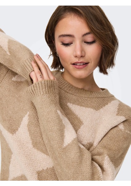 15354026 0 Yaka Kadin Triko - Sutlu Kahve