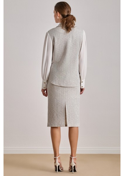 Yandan Cepli Ekru Örme Etek fiyatları