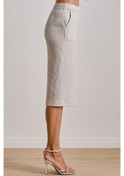 Yandan Cepli Ekru Örme Etek fırsatları