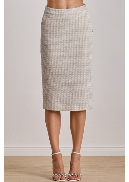 Yandan Cepli Ekru Örme Etek indirimleri