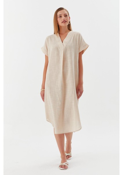 Oversize Keten Elbise Natural fiyatları