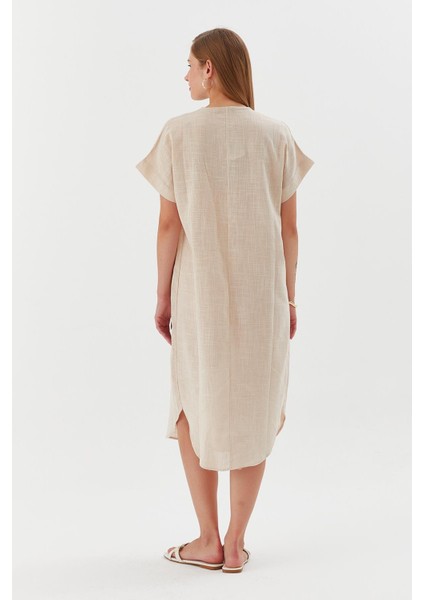 Oversize Keten Elbise Natural indirimleri