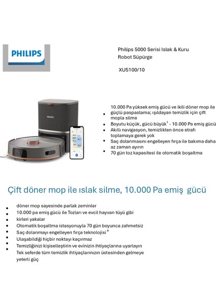 5000 Serisi XU5100/10 Islak & Kuru robot Süpürge