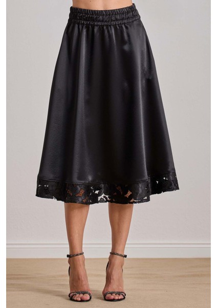 Midi Siyah Saten Etek indirimleri