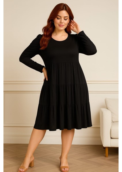 Kadın Büyük Beden Viskon Kloş Çok Rahat Elbise modelleri