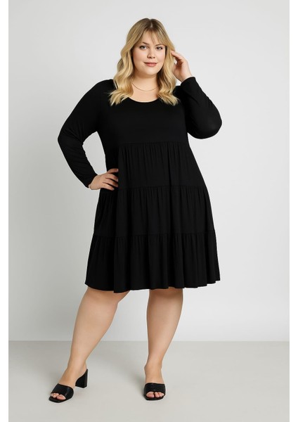 Kadın Büyük Beden Viskon Kloş Çok Rahat Elbise fırsatları