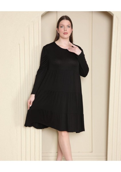 Kadın Büyük Beden Viskon Kloş Çok Rahat Elbise indirimleri