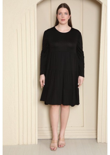 Kadın Büyük Beden Viskon Kloş Çok Rahat Elbise