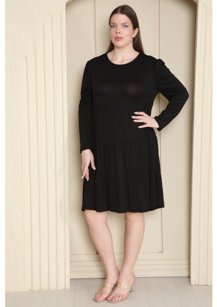 Kadın Büyük Beden Viskon Kloş Çok Rahat Elbise