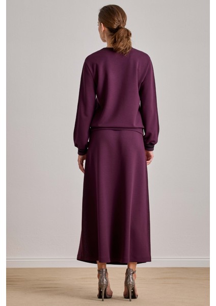 Yandan Cepli Bordo Örme Etek fiyatları