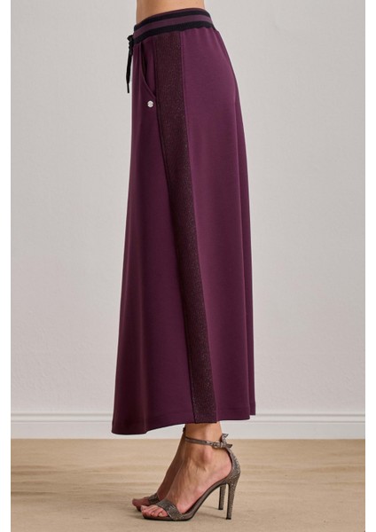 Yandan Cepli Bordo Örme Etek modelleri