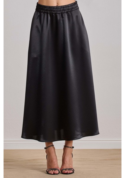 Bilekte Boy Siyah Saten Etek indirimleri