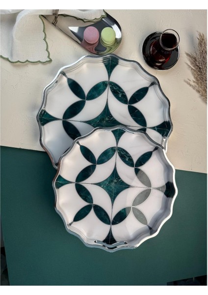 Duka 2 Li Dekoratif Tepsi Set 405