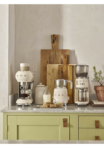 50's Style Krem Kahve Öğütücü Döküm Alüminyum Gövde ile Barista Kalitesi fiyatları