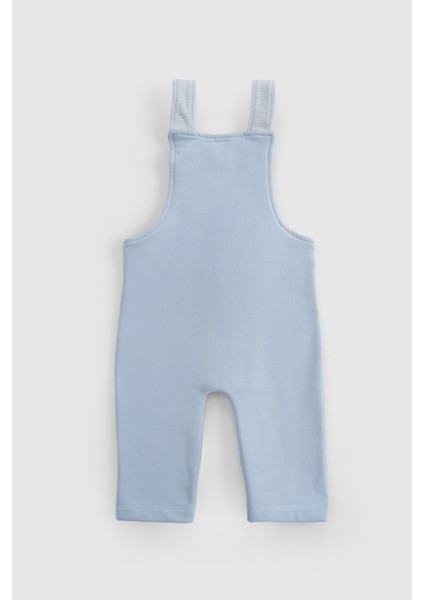 Organik Pamuklu İçi Tüylü Bebek Salopet Mavi