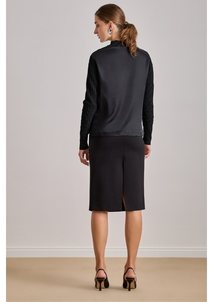 Midi Siyah Örme Etek fiyatları