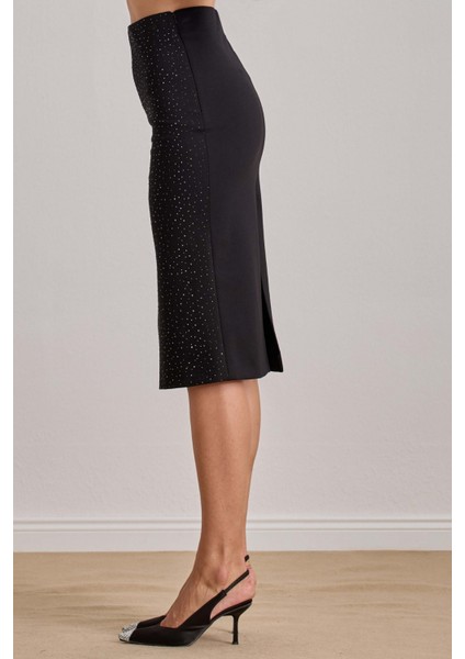 Midi Siyah Örme Etek modelleri