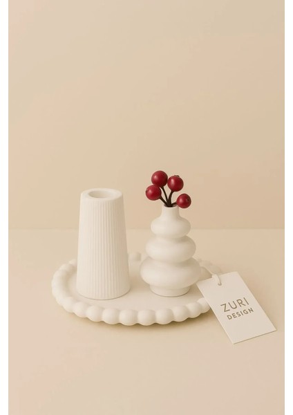 Bohem Vazo & Tepsi Seti: Minimalist Estetikle Mekanlara Dokunuş