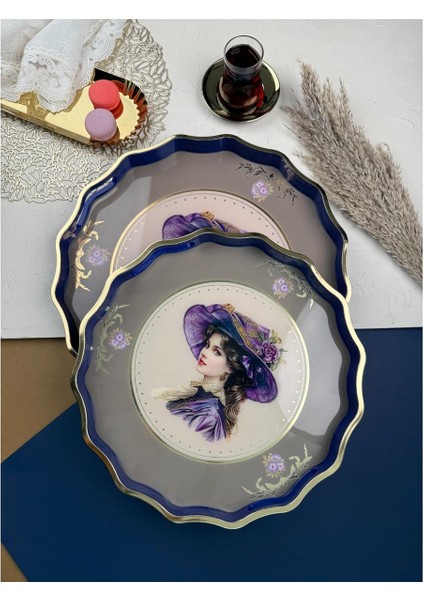 Duka 2 Li Dekoratif Tepsi Set 424