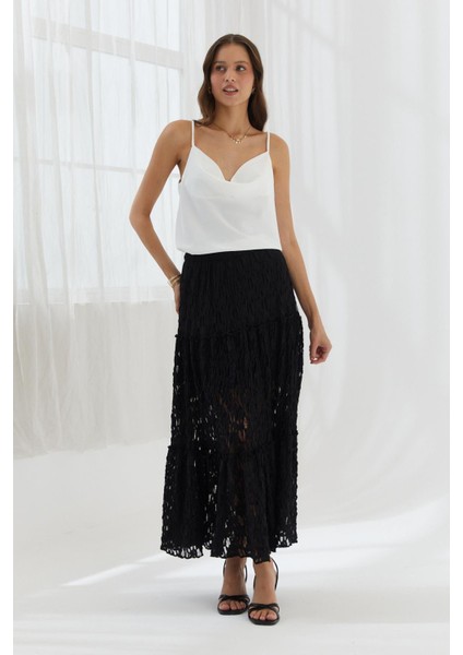 Dökümlü Dantel Etek Sıyah fiyatları