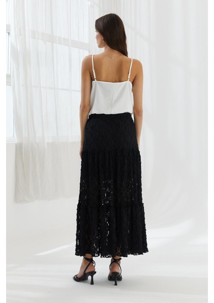 Dökümlü Dantel Etek Sıyah indirimleri