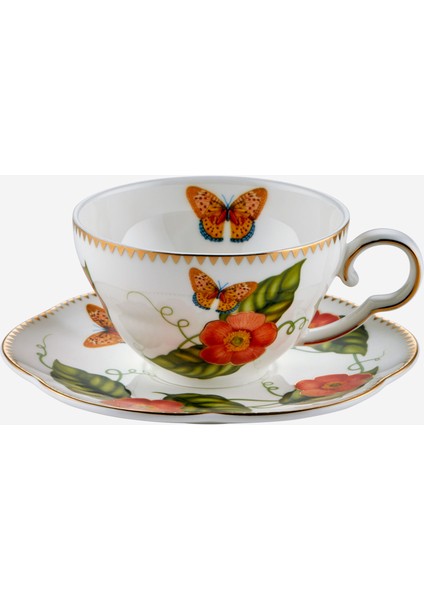 Laura Turuncu Porselen Kahve Fincan Seti 120 ml modelleri