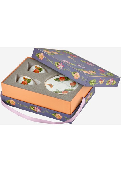 Laura Turuncu Porselen Kahve Fincan Seti 120 ml