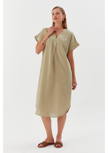 Oversize Keten Elbise Hakı fiyatları