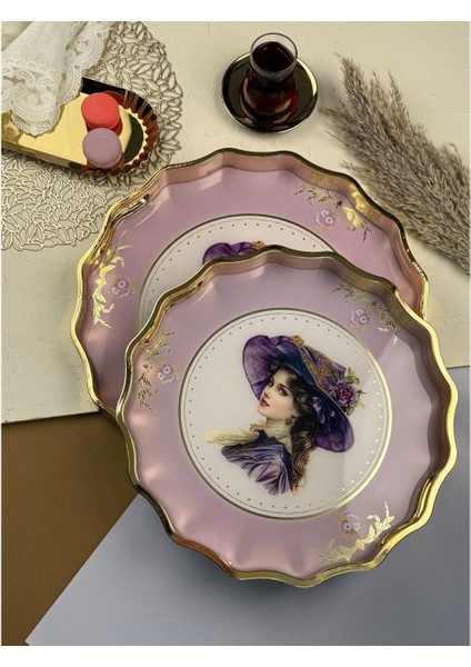 Duka 2 Li Dekoratif Tepsi Set 426