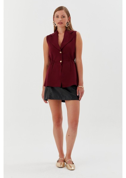 Beli Lastikli Yelek Bluz Bordo fiyatları