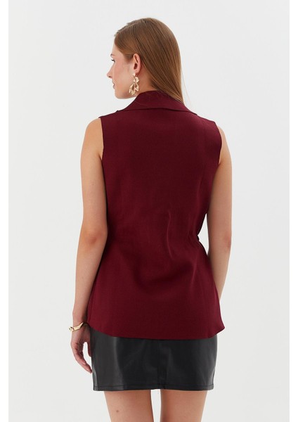 Beli Lastikli Yelek Bluz Bordo indirimleri