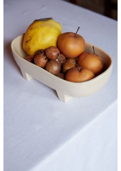 x Duygu Batum Krem Vanilya Desenli Seramik Dikdörtgen Servis ve Sunum Tabağı 15x27x8,5 cm fırsatları