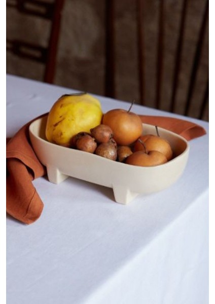 x Duygu Batum Krem Vanilya Desenli Seramik Dikdörtgen Servis ve Sunum Tabağı 15x27x8,5 cm indirimleri