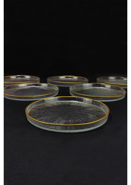 Rexy 6'lı 16 cm Altın Kenarlı Cam Pasta Tabağı Seti – Zarif ve Şık Sunumlar İçin İdeal indirimleri