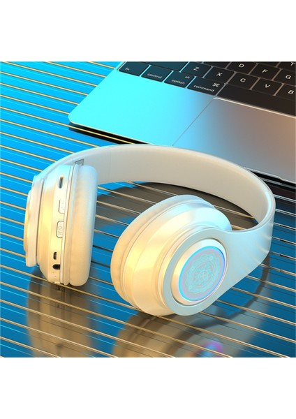 Yeni Işıklı Bluetooth Kulaklık Başa Takılan Ağır Bas Cep Telefonu Kablosuz Kart Hediye Kulaklık Evrensel (Yurt Dışından)