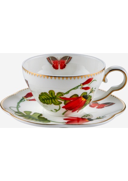 Laura Kırmızı Porselen Kahve Fincan Seti 120 ml modelleri