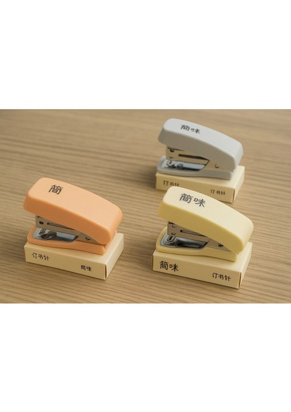 3 Lü Mini Tel Zımba Makinesi ve Zımba Teli Hediyeli Zımba Seti Krem Mavi Pembe fiyatları