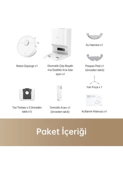 6,000PA Emiş Gücü D10 Plus Gen 2 Robot Süpürge Beyaz, indirimleri