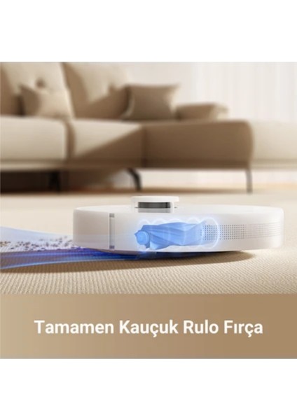 6,000PA Emiş Gücü D10 Plus Gen 2 Robot Süpürge Beyaz,