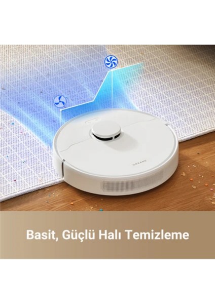 6,000PA Emiş Gücü D10 Plus Gen 2 Robot Süpürge Beyaz,