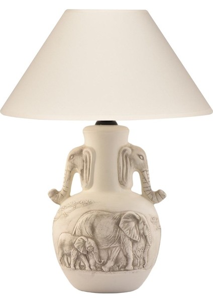 Filli Kulplu Krem Abajur – E27 Duy, Kumaş Başlıklı, Salon ve Oturma Odası İçin Şık Dekoratif Lamba