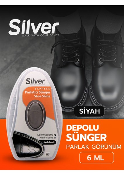 Deri Ayakkabı Parlatma Temizleme ve Bakım Süngeri Siyah Depolu