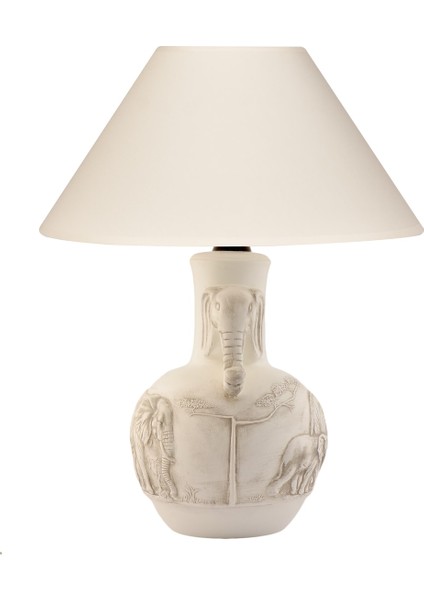 Filli Kulplu Krem Abajur – E27 Duy, Kumaş Başlıklı, Salon ve Oturma Odası İçin Şık Dekoratif Lamba fiyatları