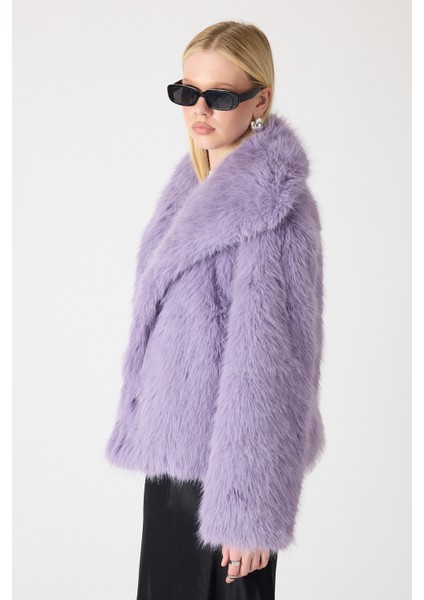 Premium Kürk Şal Yaka Ceket Lila fırsatları
