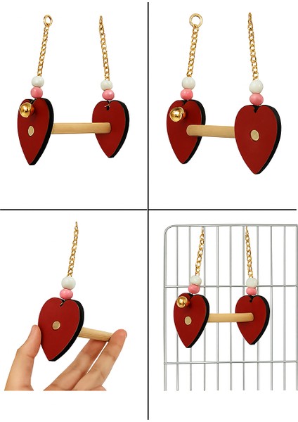 Kafes Içi Tutunma Kütüğü - Kuş Tüneği - Kuş Kafes Sallanan Ahşap Oyuncak - fırsatları