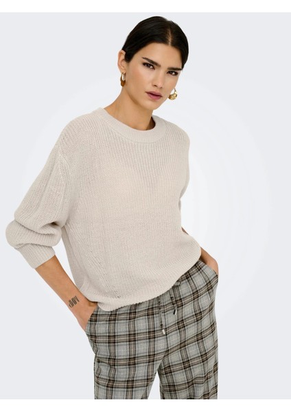15361110 0 Yaka Kadin Triko - Bej fiyatları