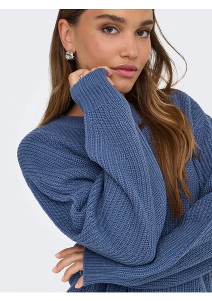 15361110 0 Yaka Kadin Triko - Indigo